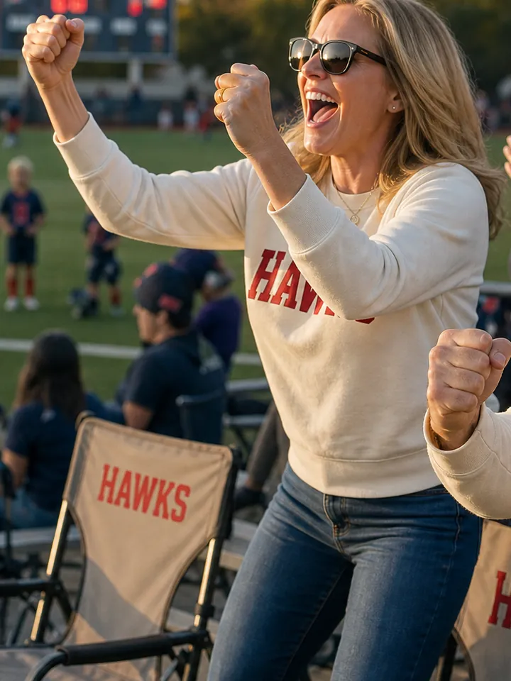 Mom wearing team gear
